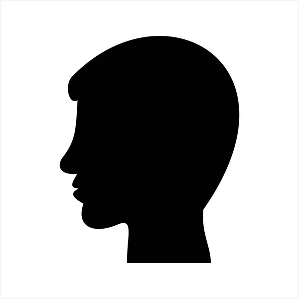 人間の頭のプロファイルのシルエット ベクトル図 — ストックベクタ