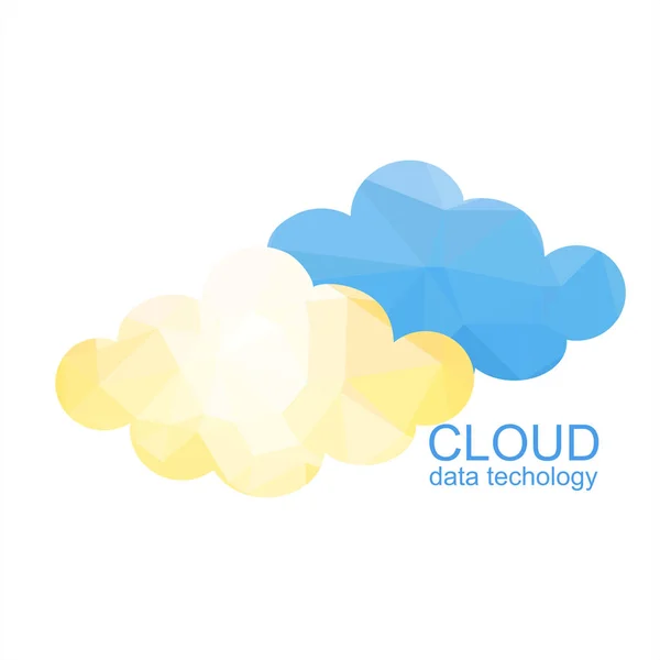 Tecnología Datos Nube Concepto Polígono Fondo Ilustración Gráfica Vectorial — Vector de stock