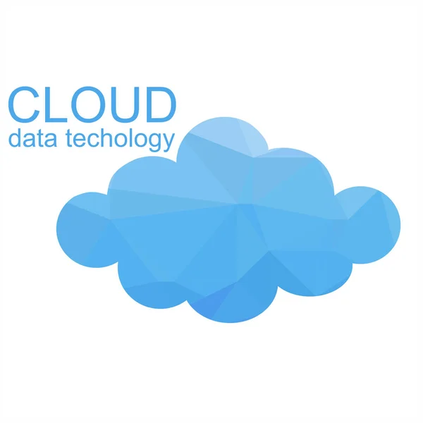 Tecnología Datos Nube Concepto Polígono Fondo Ilustración Gráfica Vectorial — Vector de stock