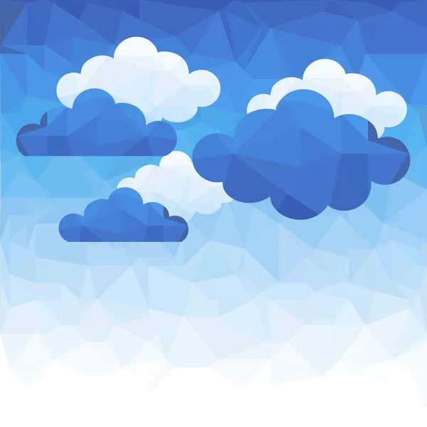 Abstrato Céu Poligonal Padrão Azul Nuvem Fundo Vetorial Composto Por — Vetor de Stock