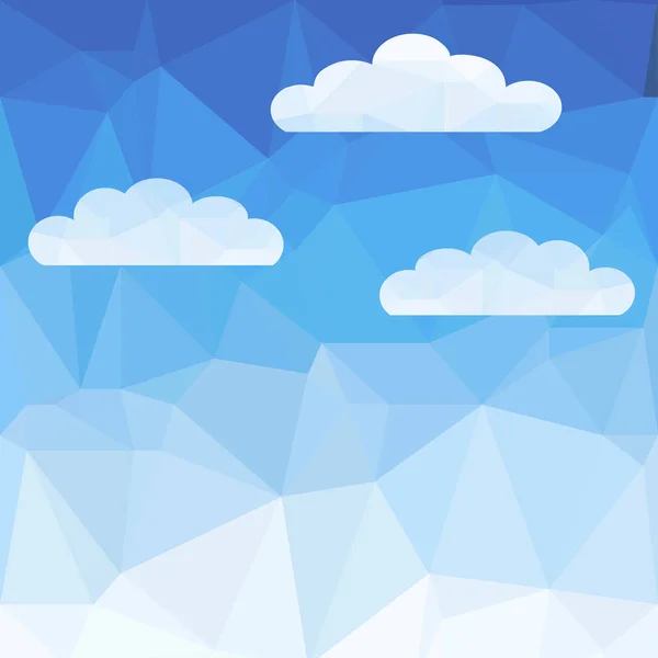 Abstracte Veelhoekige Hemel Blauwe Wolkenpatroon Vector Achtergrond Samengesteld Uit Driehoeken — Stockvector