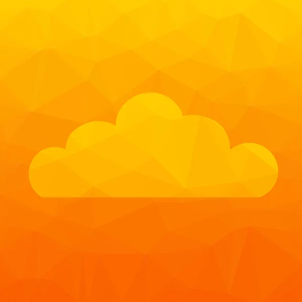 抽象多边形橙色背景与云 由三角形组成的图案 — 图库矢量图片
