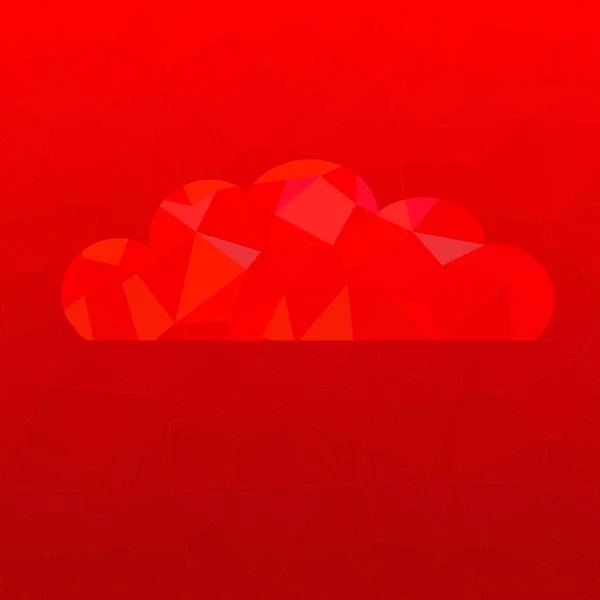 Abstracte Veelhoek Rode Achtergrond Met Cloud Patroon Bestaat Uit Driehoeken — Stockvector