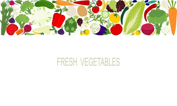 Vetor Vegetais Frescos Modelo Comida Adequado Para Banners Revistas Sites — Vetor de Stock