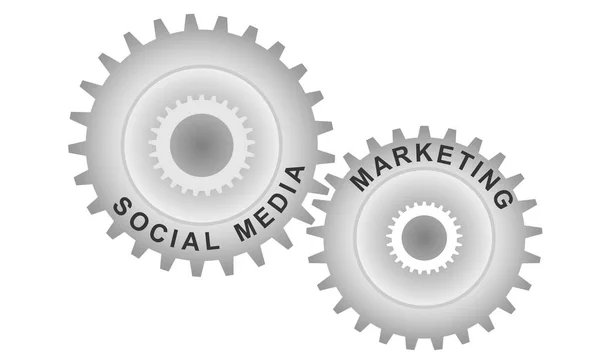 Κοινωνική Έννοια Μάρκετινγκ Μέσων Μαζικής Ενημέρωσης Αφηρημένο Φόντο Συνδεδεμένα Εργαλεία — Διανυσματικό Αρχείο