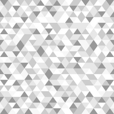 Soyut çokgen beyaz gri grafik üçgen dikişsiz desen. Vektör grafik arkaplanı.