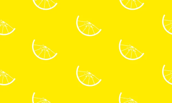Nahtloser Gelber Hintergrund Mit Zitronenscheiben Vektor Illustration Design Für Grußkarte — Stockvektor