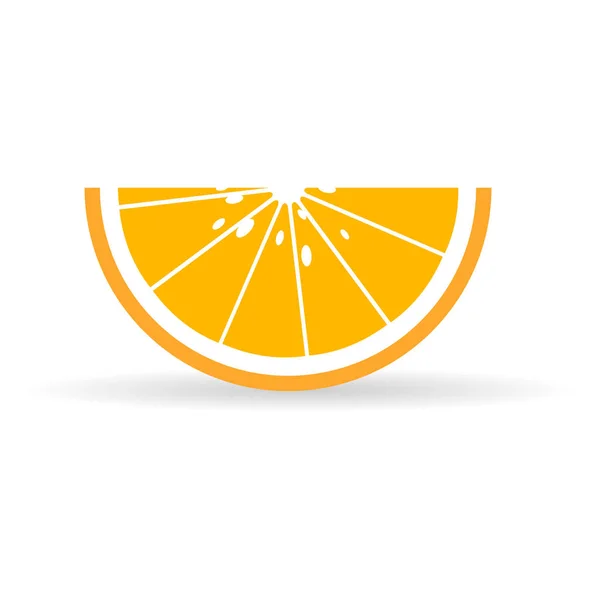 Orange带阴影的切片图标 平面设计的矢量水果图解 — 图库矢量图片
