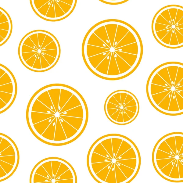 Weißer Vektor Nahtloser Hintergrund Mit Orangenscheiben Vektor Illustration Design Für — Stockvektor