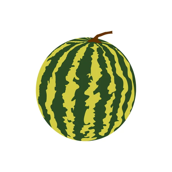 Wassermelone Symbol Auf Weißem Hintergrund Vektorfrucht Illustration Mit Flachem Design — Stockvektor