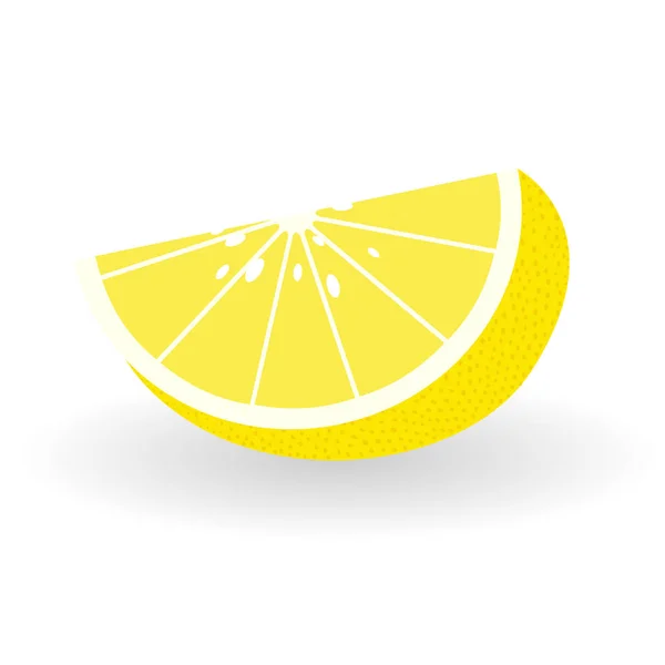 矢量现实的柠檬图标 阴影隔离在白色背景 新鲜多汁的柠檬片 — 图库矢量图片