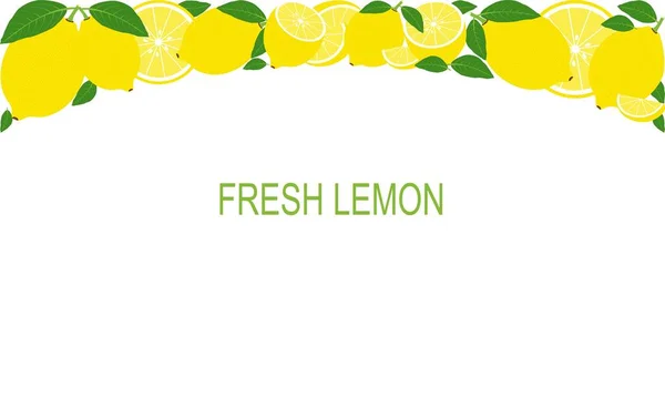 Векторний Шаблон Свіжих Лимонів Підходить Банерів Журналів Веб Сайтів Ресторанів — стоковий вектор