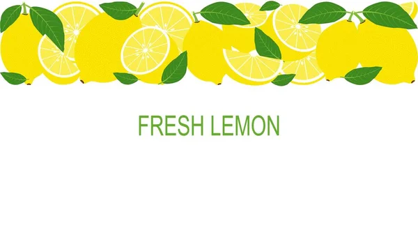 向量新鲜柠檬模板适用于横幅 餐馆和菜单 健康饮食与健康生活方式的水果 — 图库矢量图片#
