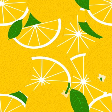 Sarı greyfurtlu, tropik, dikişsiz desen. Vektör meyve arkaplanı veya duvar kağıdı.