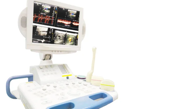 Close Van Kleurrijke Beeld Van Moderne Echografie Monitor Ultrasonografie Machine — Stockfoto