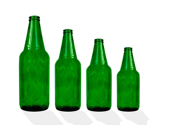 Botella verde aislada sobre fondo blanco — Foto de Stock