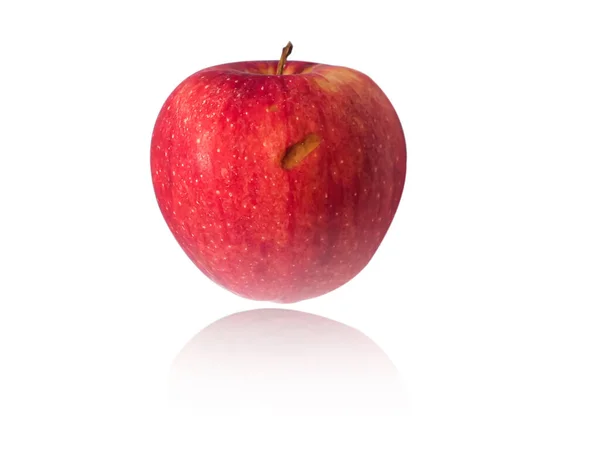 Fresh Red Apple Isolated White Background Clipping Paths — Stock Photo, Image