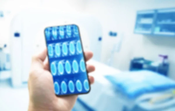 Yakın Plan Akıllı Telefon Kayıtları Hastanedeki Video Fotoğrafları Kaydediyor Nceleme — Stok fotoğraf