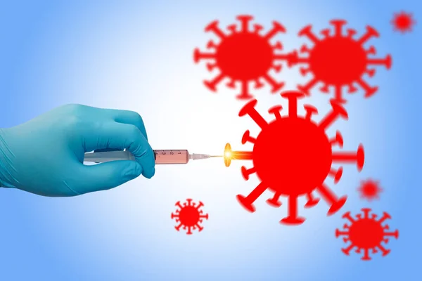 Médicos Cientistas Que Transportam Seringas Vacinas Para Testar Tratamento Coronavírus — Fotografia de Stock