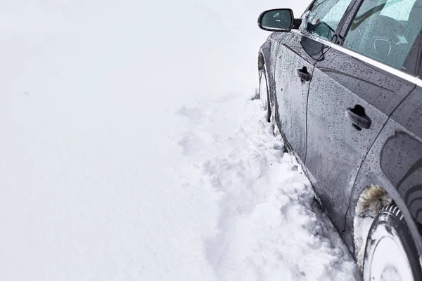 Car stuck in snow