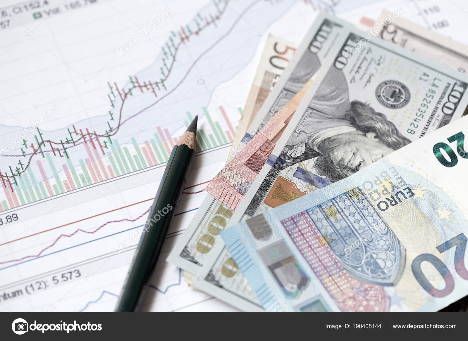 Финансовая Концепция Деньги Крупным Планом Графикой