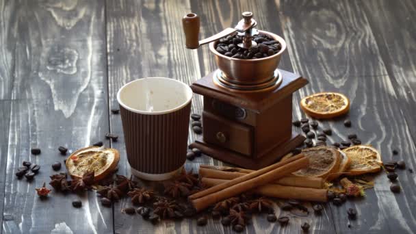 Pouring coffee into cup — Stock Video