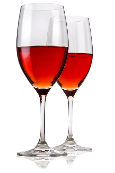 Dos copas con vino —  Fotos de Stock