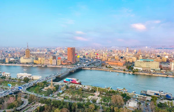 Kahire Akşam Yukarıdan Manzara Mısır — Stok fotoğraf