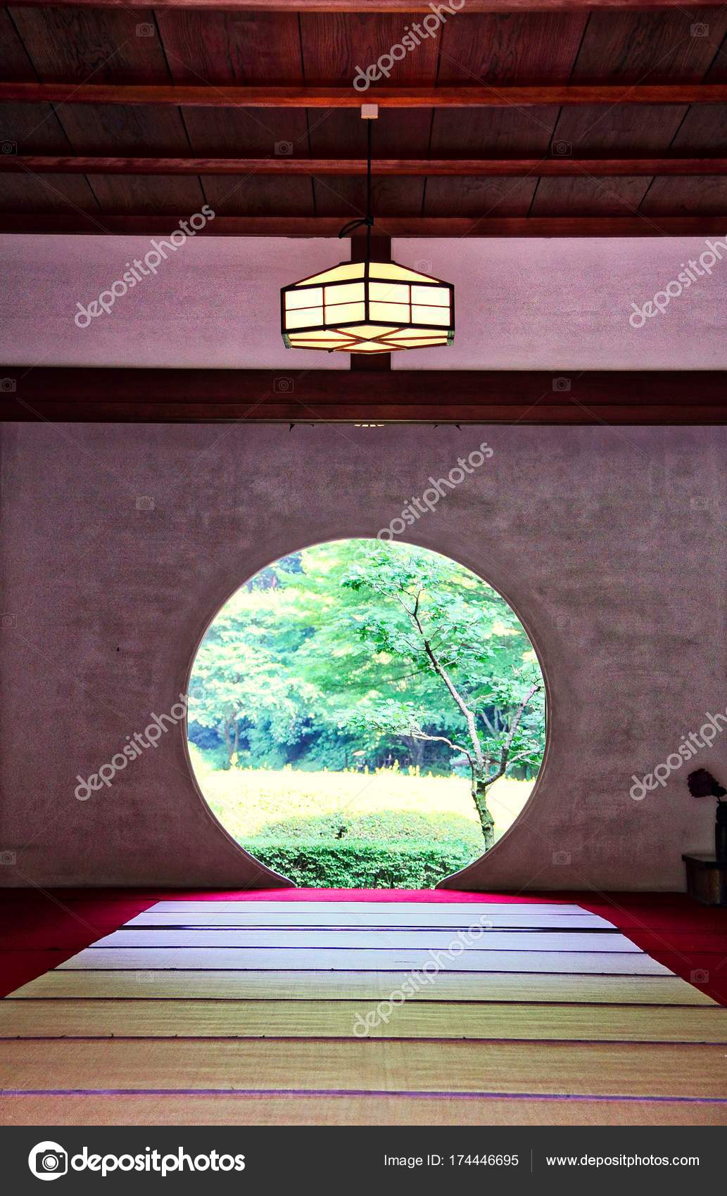 Japanese Round Temple Door Stock Photo C Jasony00 174446695