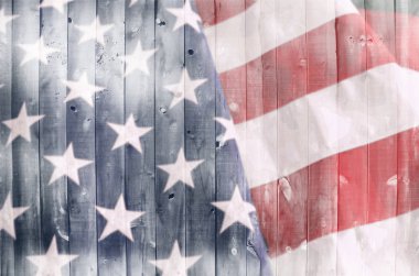 ahşap üzerine Amerikan bayrağı