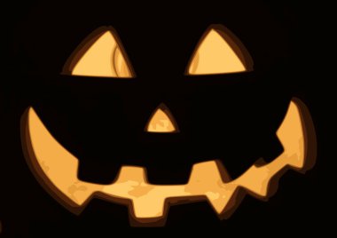 Black Jack-O-Lantern yüzünde bir 3d çizimi.