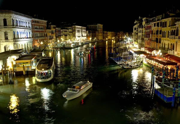 Gran Canal Venecia Italia Largo Zona Del Puente Rialto Por — Foto de Stock