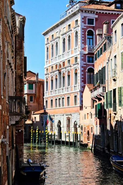 Egy Csendes Csatorna Anélkül Hogy Bármilyen Emberek Velence Olaszország — Stock Fotó