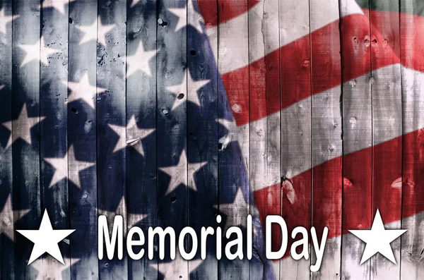 American Flag Memorial Day Text — Stock Photo, Image