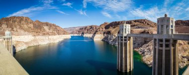 Panorama image Looking into Lake Meade from the Hoover dam clipart