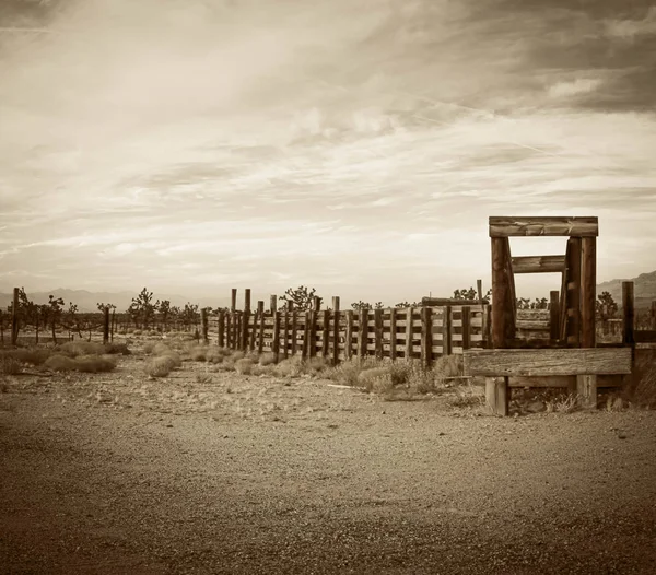 Old western corral in the desert of Arizona