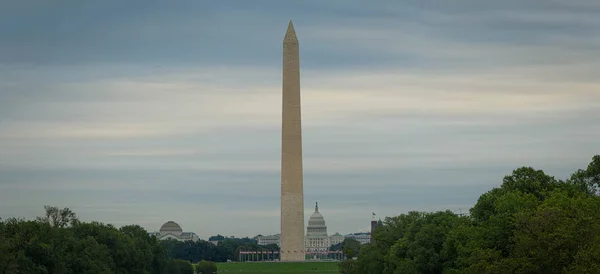 Panorama del Monumento di Washington con il Campidoglio dell'Unità — Foto Stock