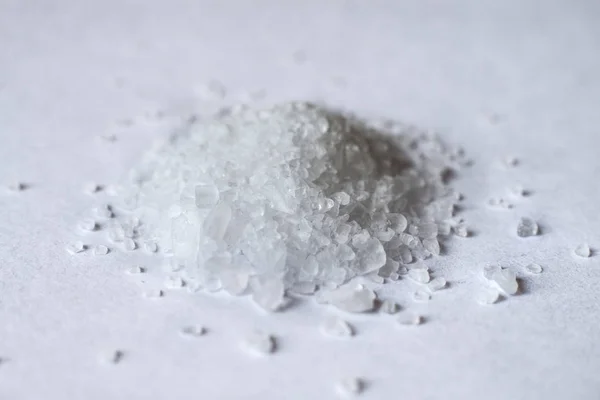 Large salt crystals on white background Stock Image