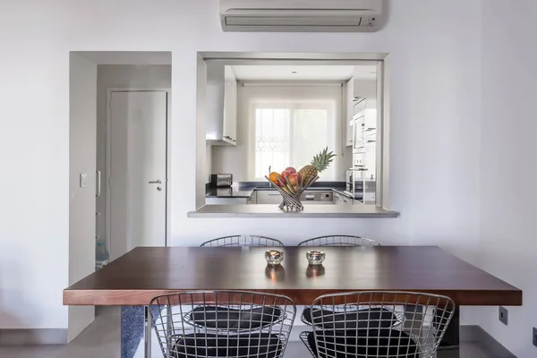 Modern apartment with white walls and light grey floor — Stock Photo, Image