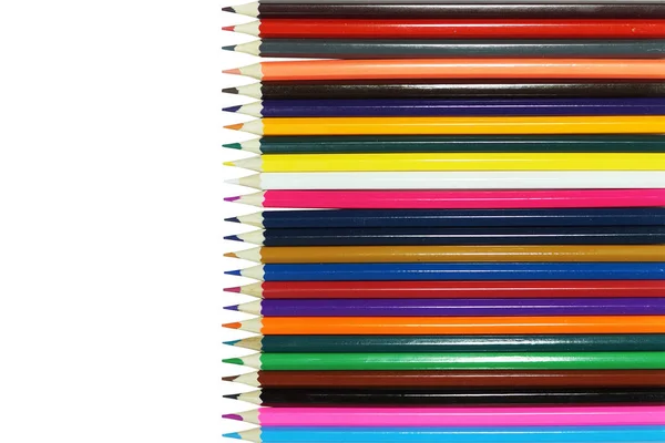 Ensemble de crayons colorés isolés — Photo