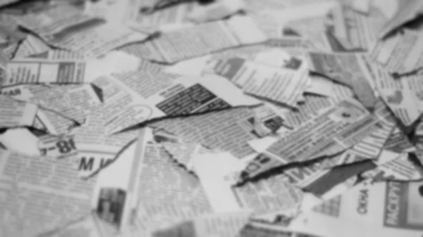 Lots Old Newspapers Horizontal Surface Background Texture Side View Blurred — Stock Photo, Image