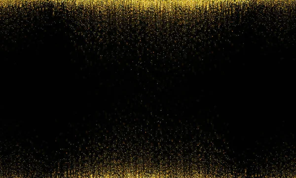 Arany Csillogó Fekete Háttér Elszigetelt Ünnepi Overlay Textúra Arany Konfetti Stock Fotó