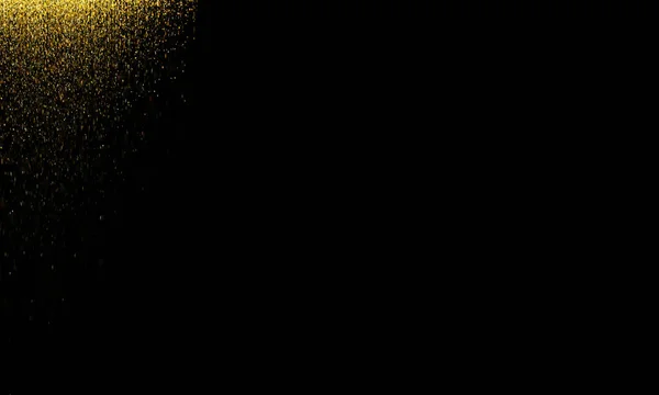 ゴールドラメが黒い背景に分離されました お祝いオーバーレイ テクスチャー 金色の紙吹雪爆発 — ストック写真