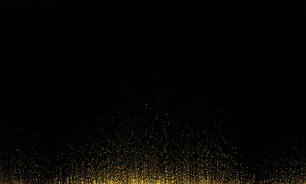 Золотой Блеск Изолирован Черном Фоне Накладывается Текстура Взрыв Золотых Конфетти — стоковое фото
