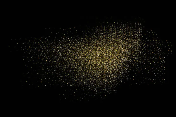 Arany Csillogó Fekete Háttér Elszigetelt Ünnepi Overlay Textúra Arany Konfetti — Stock Fotó