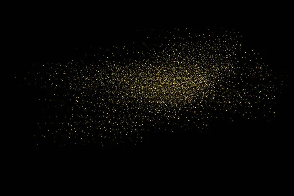 Arany Csillogó Fekete Háttér Elszigetelt Ünnepi Overlay Textúra Arany Konfetti Stock Kép