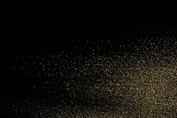 Arany Csillogó Fekete Háttér Elszigetelt Ünnepi Overlay Textúra Arany Konfetti Jogdíjmentes Stock Képek
