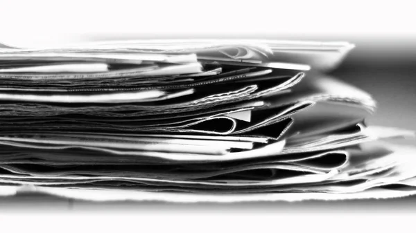 Pile Newspapers Old Daily Papers Stack — Stock Photo, Image