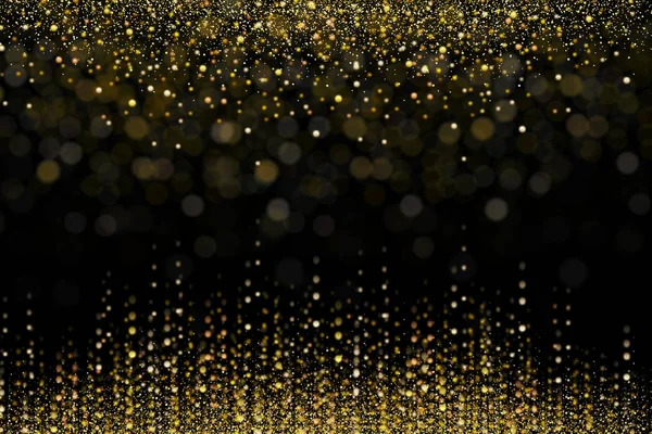 Gold Glitter Snowing Grainy Particles Explosion Festive Confetti Bokeh Effect — Stock Photo, Image