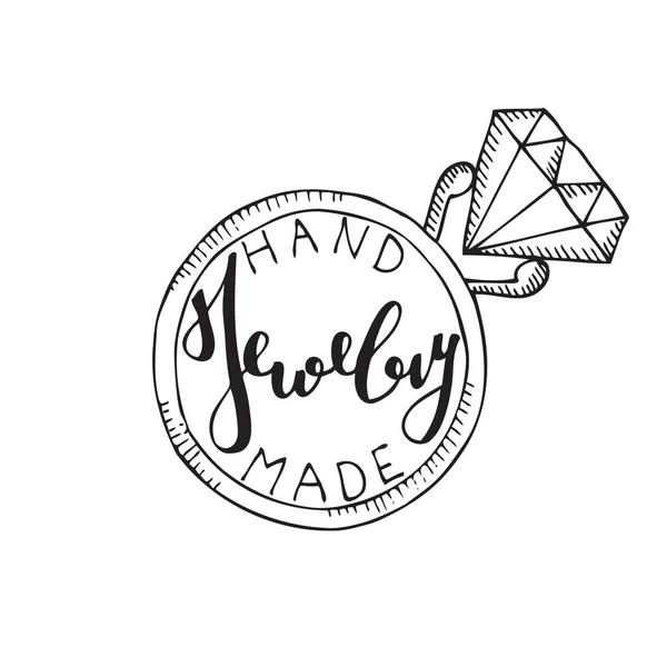 Logotipo para tienda de joyas hechas a mano . — Vector de stock